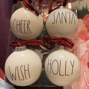 4 Pc Rae Dunn Ornaments